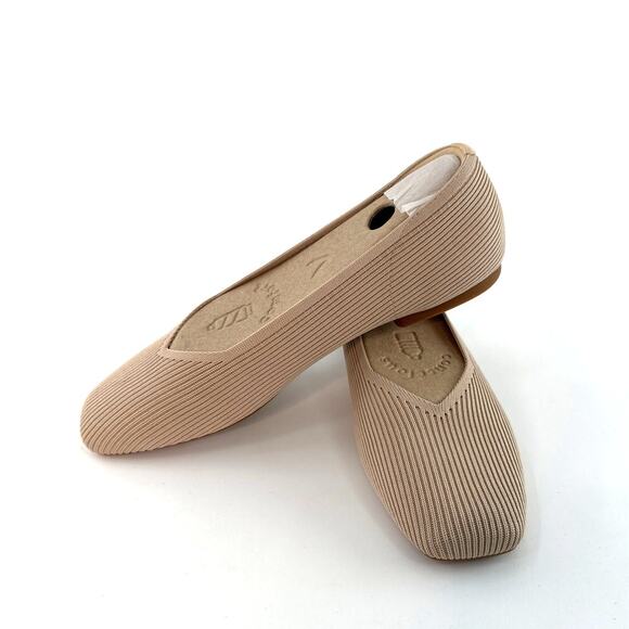 Vivaia Women's Almond Margot 2.0 Square-Toe V-Cut Flats Size 10.5 - Picture 4 of 10